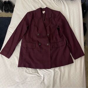 A New Day Red Blazer with Notched Lapel